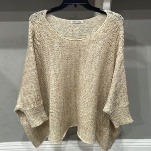 2/$15 Sparkly sweater one size glittery poncho like top.